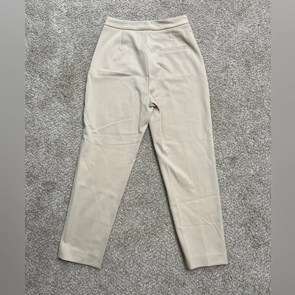 Zara High-Waist Cream Trousers